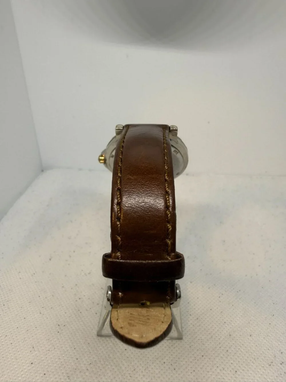Vintage Fossil Airmaster AM-3036 Mens Blue Dial Two-Tone Leather Watch 38mm